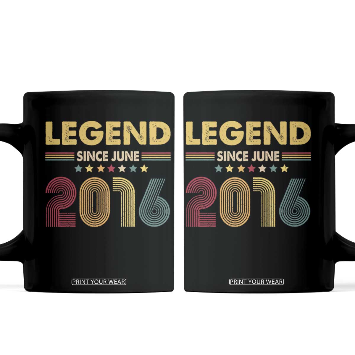 June 10th Birthday Coffee Mug Legends Since June 2016 Retro Bday TS11 Black Print Your Wear
