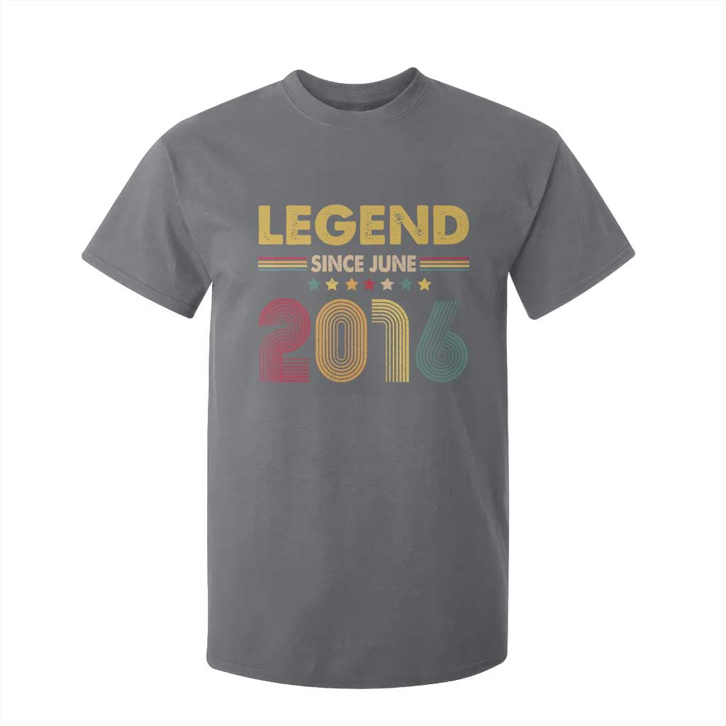 June 10th Birthday T Shirt For Kid Legends Since June 2016 Retro Bday TS11 Charcoal Print Your Wear