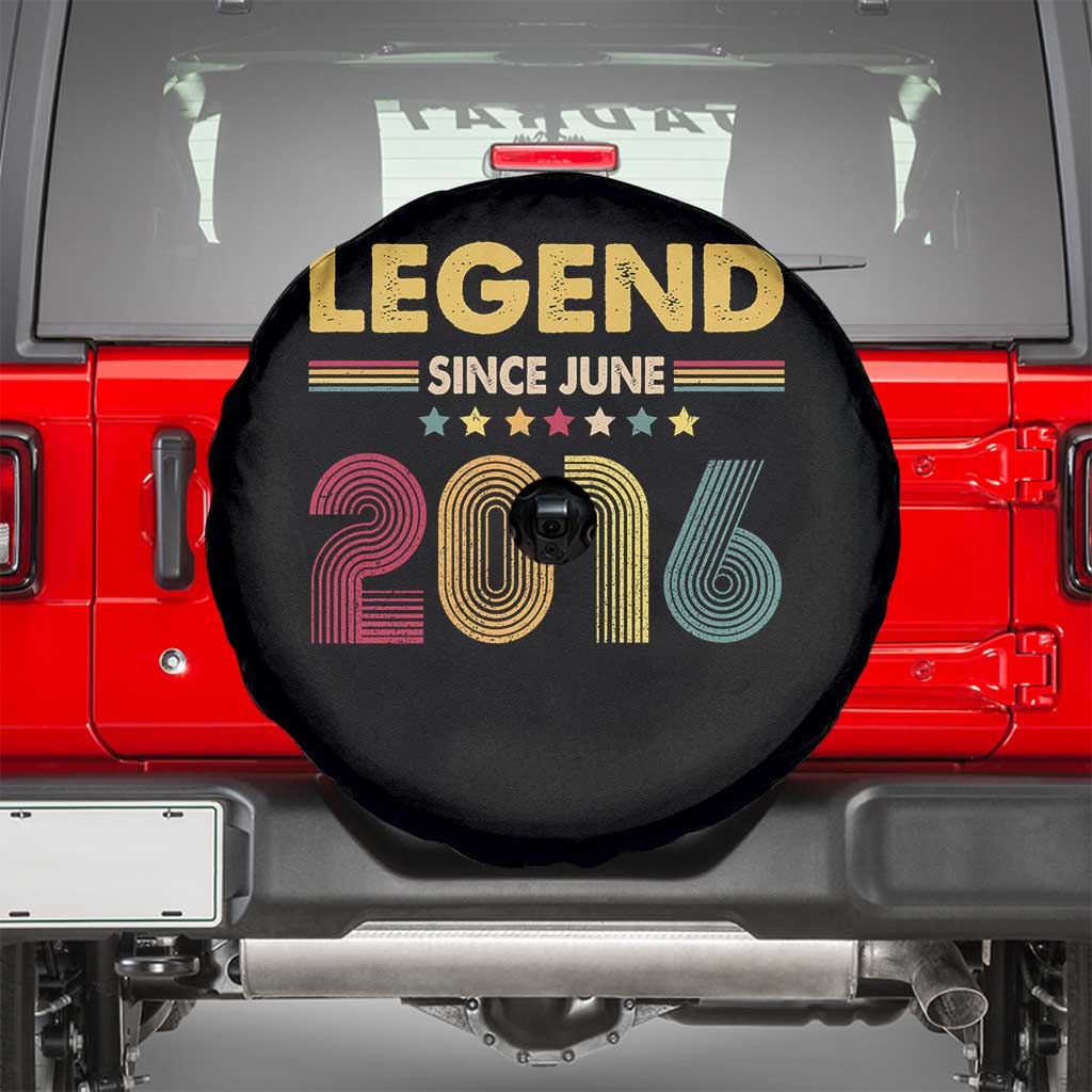 June 10th Birthday Spare Tire Cover Legends Since June 2016 Retro Bday TS11 Black Print Your Wear