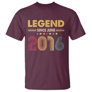 June 10th Birthday T Shirt Legends Since June 2016 Retro Bday TS11 Maroon Print Your Wear
