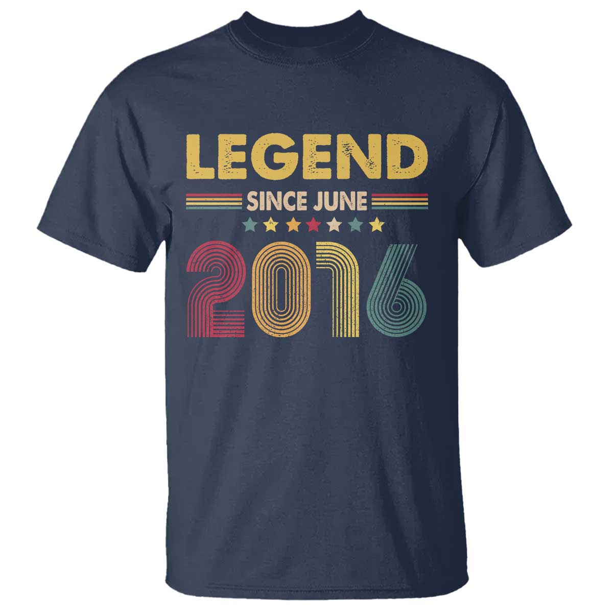 June 10th Birthday T Shirt Legends Since June 2016 Retro Bday TS11 Navy Print Your Wear