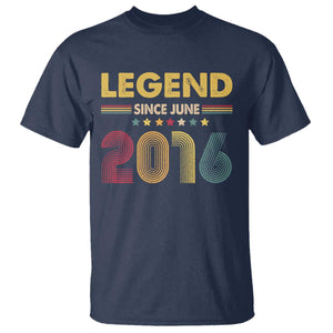 June 10th Birthday T Shirt Legends Since June 2016 Retro Bday TS11 Navy Print Your Wear