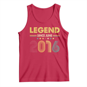June 10th Birthday Tank Top Legends Since June 2016 Retro Bday TS11 Red Print Your Wear