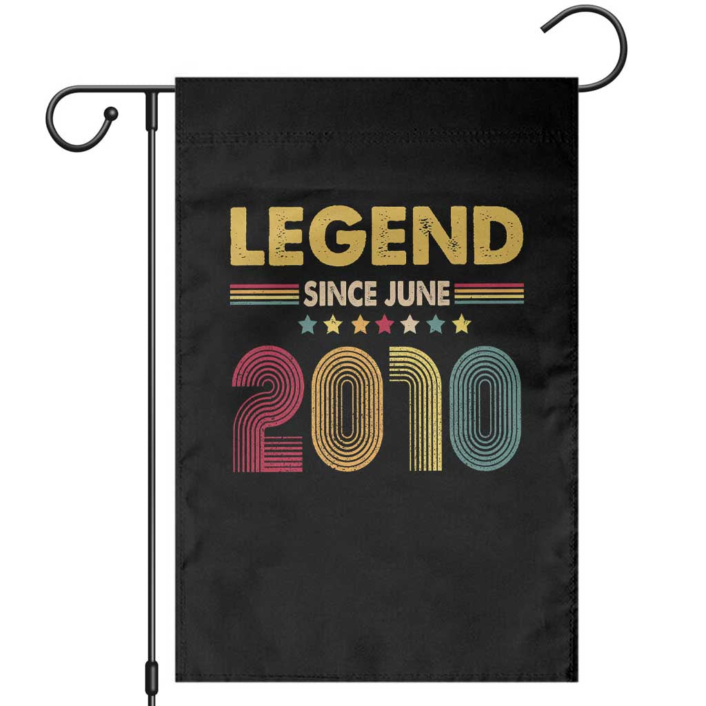 June 16th Birthday Garden Flag Legends Since June 2010 Retro Bday TS11 Black Print Your Wear