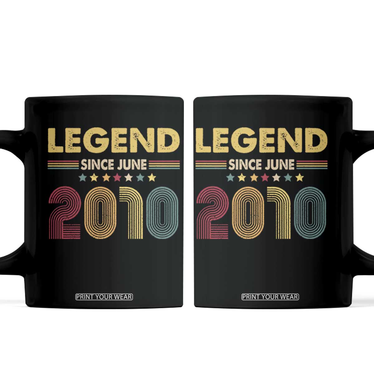 June 16th Birthday Coffee Mug Legends Since June 2010 Retro Bday TS11 Black Print Your Wear