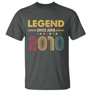 June 16th Birthday T Shirt Legends Since June 2010 Retro Bday TS11 Dark Heather Print Your Wear