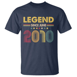 June 16th Birthday T Shirt Legends Since June 2010 Retro Bday TS11 Navy Print Your Wear