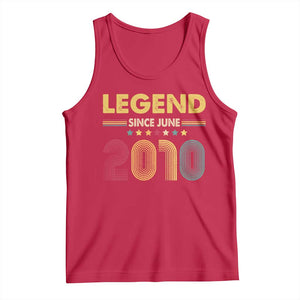 June 16th Birthday Tank Top Legends Since June 2010 Retro Bday TS11 Red Print Your Wear