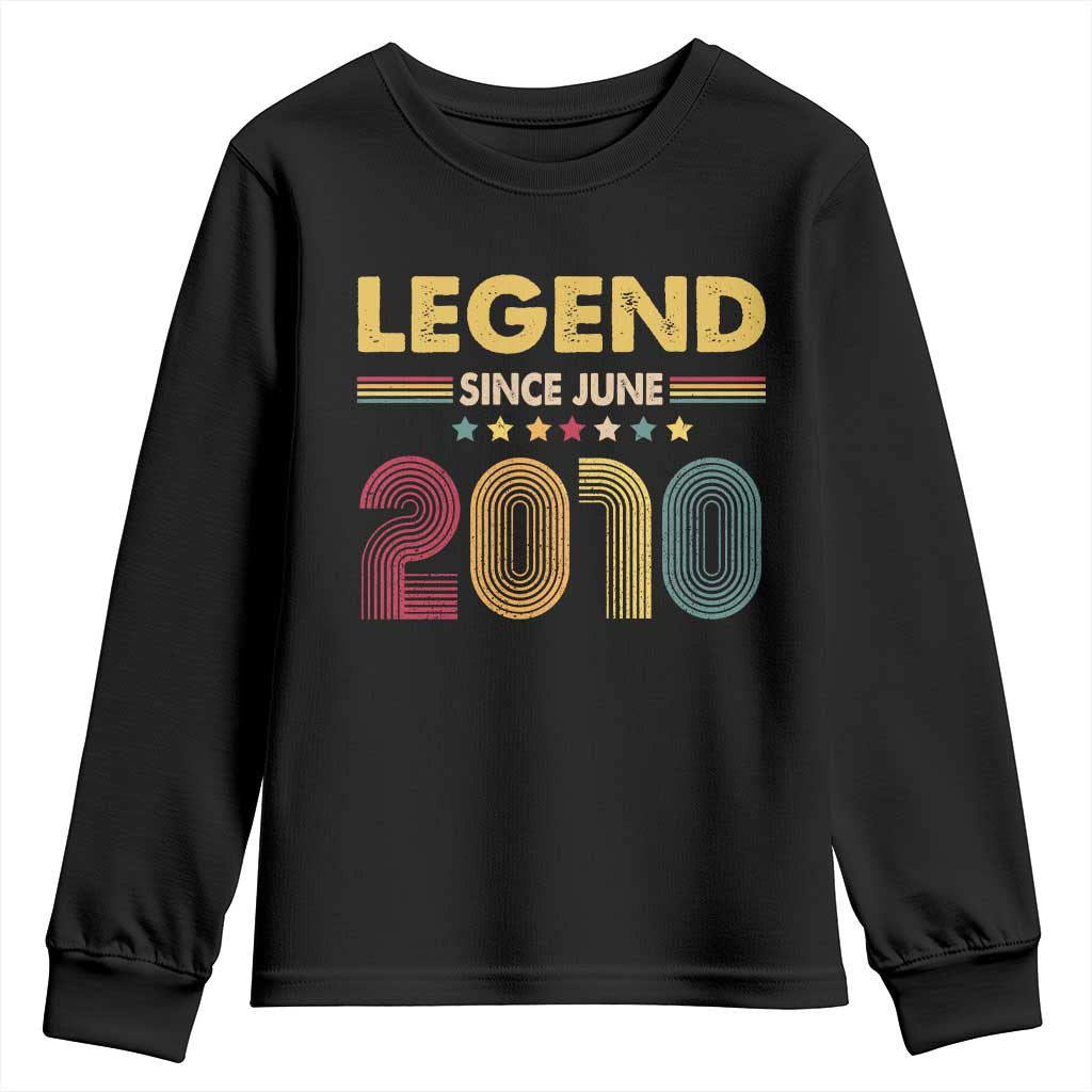 June 16th Birthday Youth Sweatshirt Legends Since June 2010 Retro Bday TS11 Black Print Your Wear