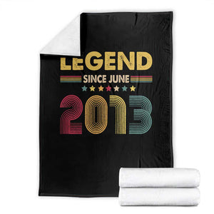 June 13th Birthday Throw Blanket Legends Since June 2013 Retro Bday TS11 Black Print Your Wear