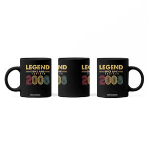 June 18th Birthday Coffee Mug Legends Since June 2008 Retro Bday TS11 Print Your Wear