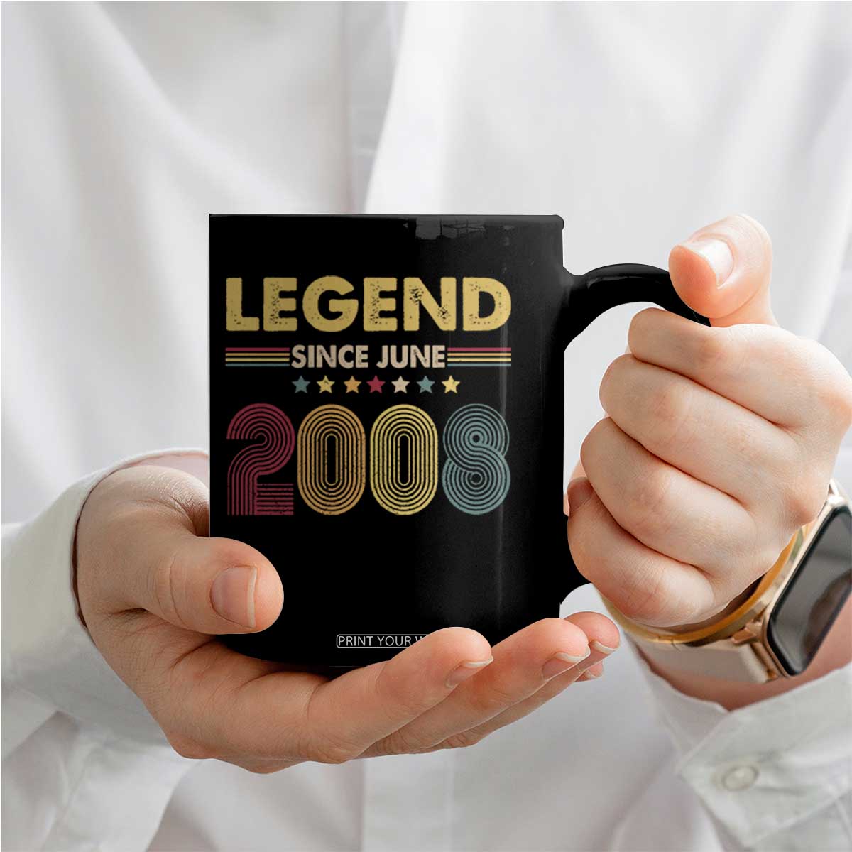 June 18th Birthday Coffee Mug Legends Since June 2008 Retro Bday TS11 Print Your Wear
