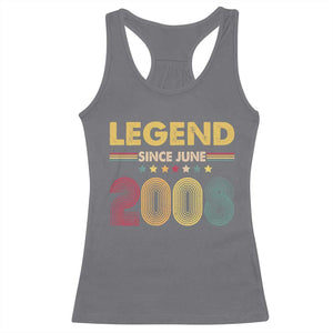June 18th Birthday Racerback Tank Top Legends Since June 2008 Retro Bday TS11 Charcoal Print Your Wear
