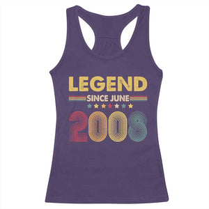 June 18th Birthday Racerback Tank Top Legends Since June 2008 Retro Bday TS11 Purple Print Your Wear