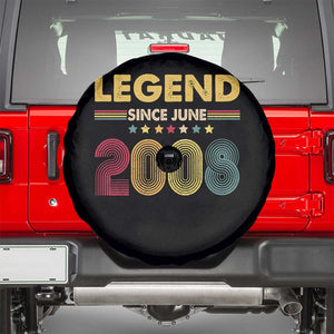 June 18th Birthday Spare Tire Cover Legends Since June 2008 Retro Bday TS11 Black Print Your Wear