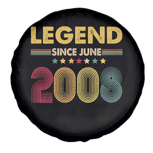 June 18th Birthday Spare Tire Cover Legends Since June 2008 Retro Bday TS11 Print Your Wear
