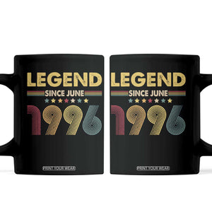 June 30th Birthday Coffee Mug Legends Since June 1996 Retro Bday TS11 Black Print Your Wear