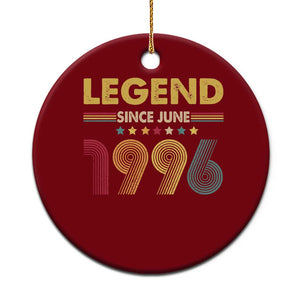 June 30th Birthday Ceramic Ornament Legends Since June 1996 Retro Bday TS11 1pc Red Print Your Wear