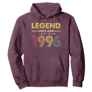 June 30th Birthday Hoodie Legends Since June 1996 Retro Bday TS11 Maroon Print Your Wear