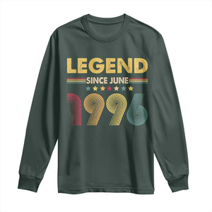 June 30th Birthday Long Sleeve Shirt Legends Since June 1996 Retro Bday TS11 Dark Forest Green Print Your Wear