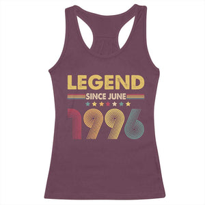 June 30th Birthday Racerback Tank Top Legends Since June 1996 Retro Bday TS11 Maroon Print Your Wear