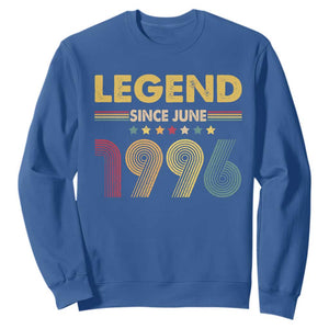 June 30th Birthday Sweatshirt Legends Since June 1996 Retro Bday TS11 Royal Blue Print Your Wear