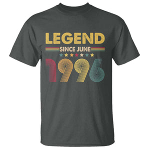June 30th Birthday T Shirt Legends Since June 1996 Retro Bday TS11 Dark Heather Print Your Wear