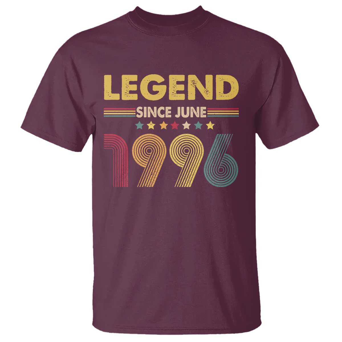 June 30th Birthday T Shirt Legends Since June 1996 Retro Bday TS11 Maroon Print Your Wear