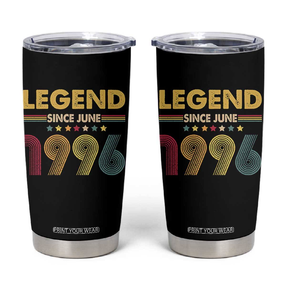 June 30th Birthday Tumbler Cup Legends Since June 1996 Retro Bday TS11 Black Print Your Wear