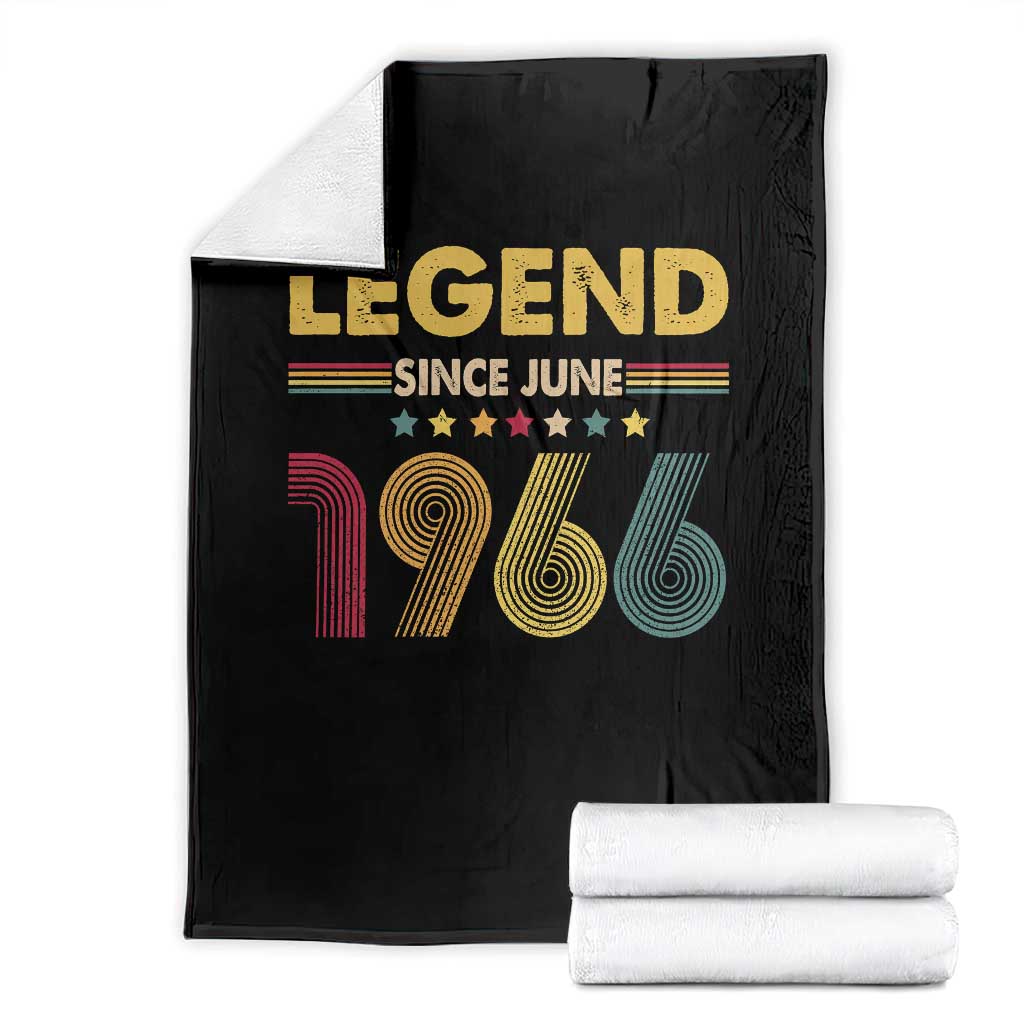June 60th Birthday Throw Blanket Legends Since June 1966 Retro Bday TS11 Black Print Your Wear
