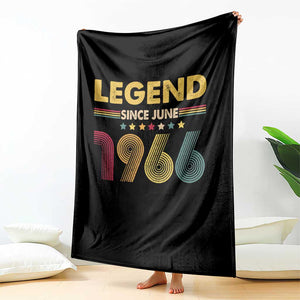 June 60th Birthday Throw Blanket Legends Since June 1966 Retro Bday TS11 Print Your Wear