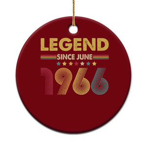 June 60th Birthday Ceramic Ornament Legends Since June 1966 Retro Bday TS11 1pc Red Print Your Wear