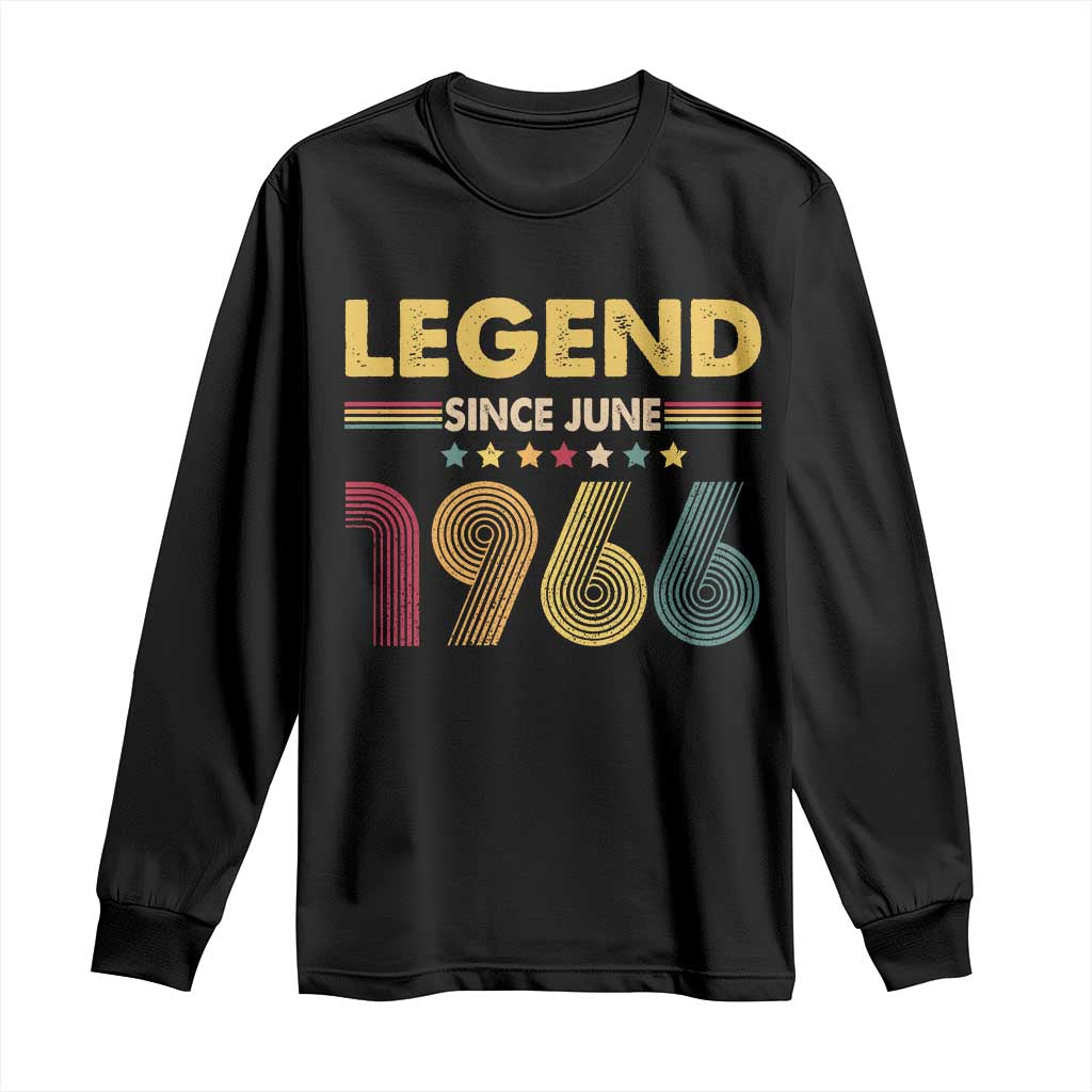 June 60th Birthday Long Sleeve Shirt Legends Since June 1966 Retro Bday TS11 Black Print Your Wear