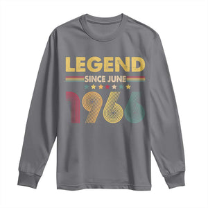 June 60th Birthday Long Sleeve Shirt Legends Since June 1966 Retro Bday TS11 Charcoal Print Your Wear