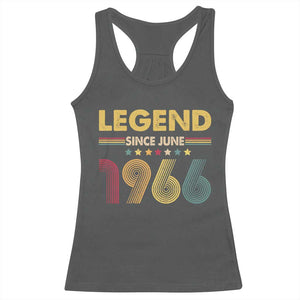 June 60th Birthday Racerback Tank Top Legends Since June 1966 Retro Bday TS11 Dark Heather Print Your Wear