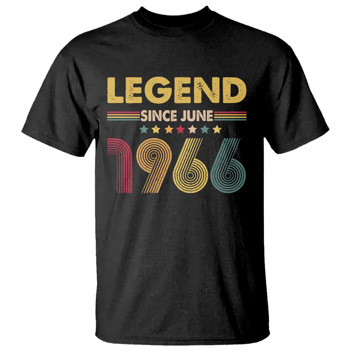 June 60th Birthday T Shirt Legends Since June 1966 Retro Bday TS11 Black Print Your Wear
