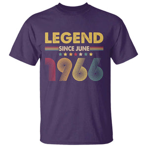 June 60th Birthday T Shirt Legends Since June 1966 Retro Bday TS11 Purple Print Your Wear