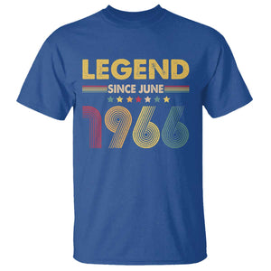 June 60th Birthday T Shirt Legends Since June 1966 Retro Bday TS11 Royal Blue Print Your Wear