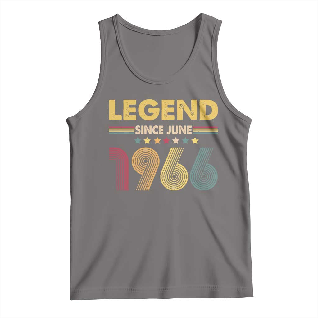 June 60th Birthday Tank Top Legends Since June 1966 Retro Bday TS11 Deep Heather Print Your Wear
