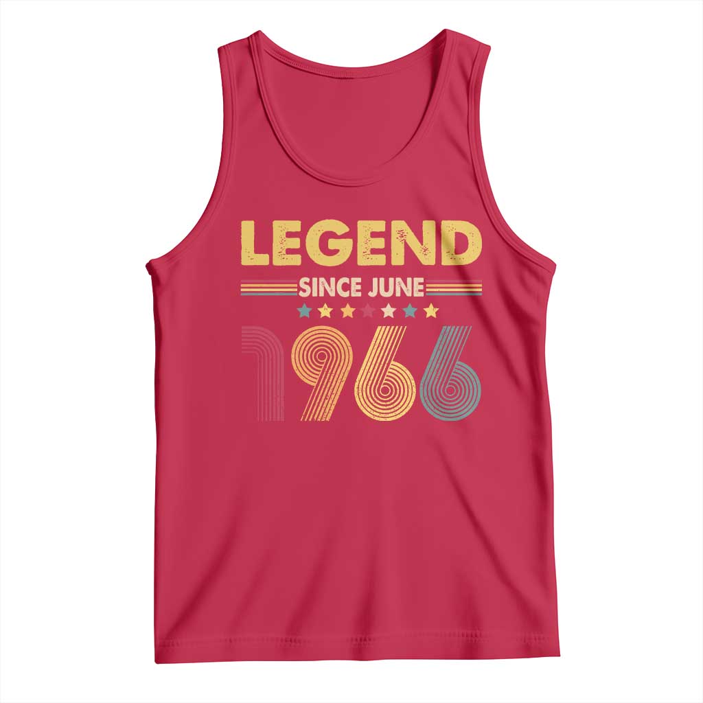 June 60th Birthday Tank Top Legends Since June 1966 Retro Bday TS11 Red Print Your Wear