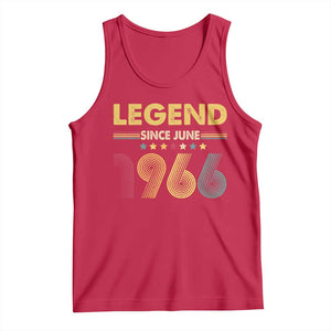 June 60th Birthday Tank Top Legends Since June 1966 Retro Bday TS11 Red Print Your Wear