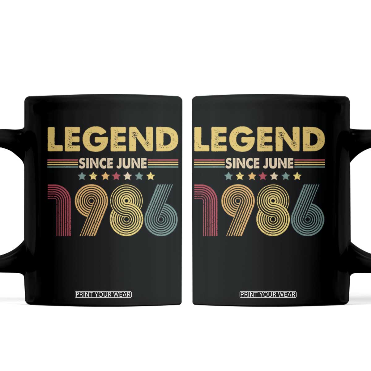 June 40th Birthday Coffee Mug Legends Since June 1986 Retro Bday TS11 Black Print Your Wear
