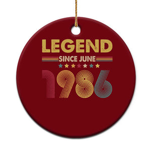 June 40th Birthday Ceramic Ornament Legends Since June 1986 Retro Bday TS11 1pc Red Print Your Wear