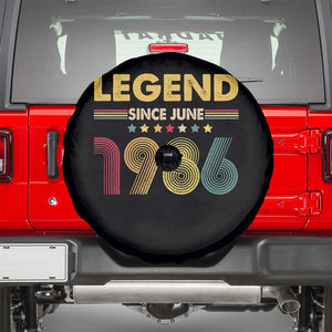 June 40th Birthday Spare Tire Cover Legends Since June 1986 Retro Bday TS11 Black Print Your Wear