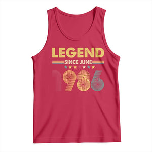 June 40th Birthday Tank Top Legends Since June 1986 Retro Bday TS11 Red Print Your Wear