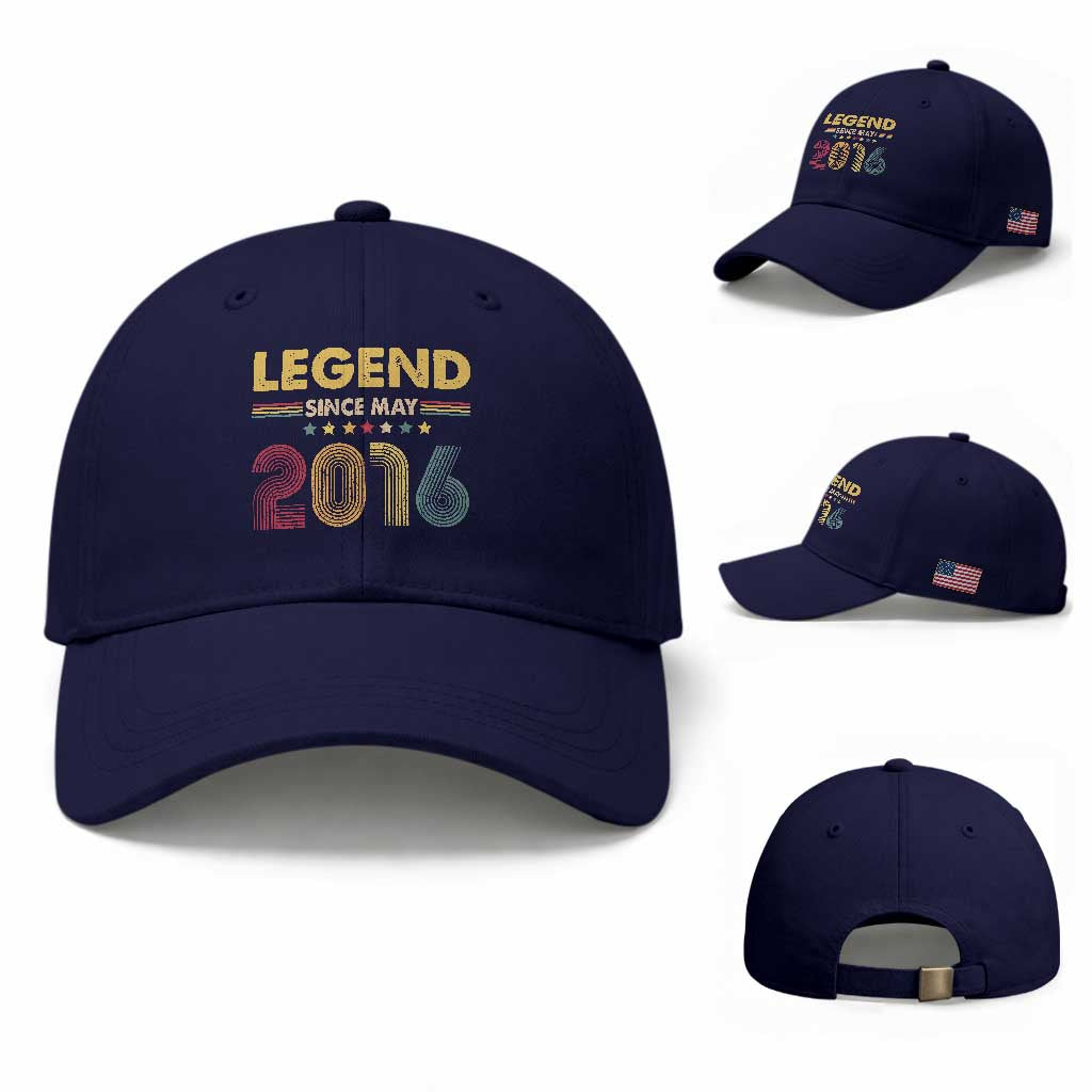 May 10th Birthday Baseball Cap Legends Since May 2016 Retro Bday TS11 Baseball Cap Universal Fit Dark Blue Print Your Wear