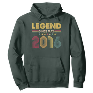 May 10th Birthday Hoodie Legends Since May 2016 Retro Bday TS11 Dark Forest Green Print Your Wear