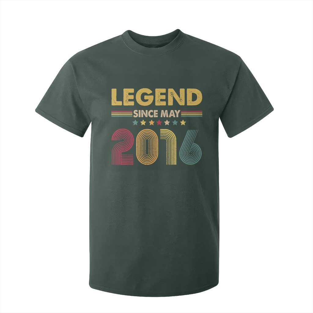 May 10th Birthday T Shirt For Kid Legends Since May 2016 Retro Bday TS11 Dark Forest Green Print Your Wear