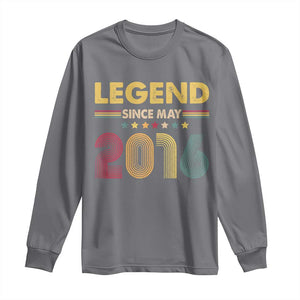 May 10th Birthday Long Sleeve Shirt Legends Since May 2016 Retro Bday TS11 Charcoal Print Your Wear