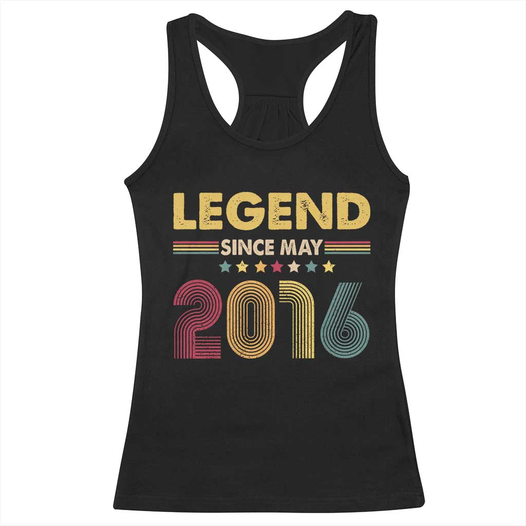 May 10th Birthday Racerback Tank Top Legends Since May 2016 Retro Bday TS11 Black Print Your Wear